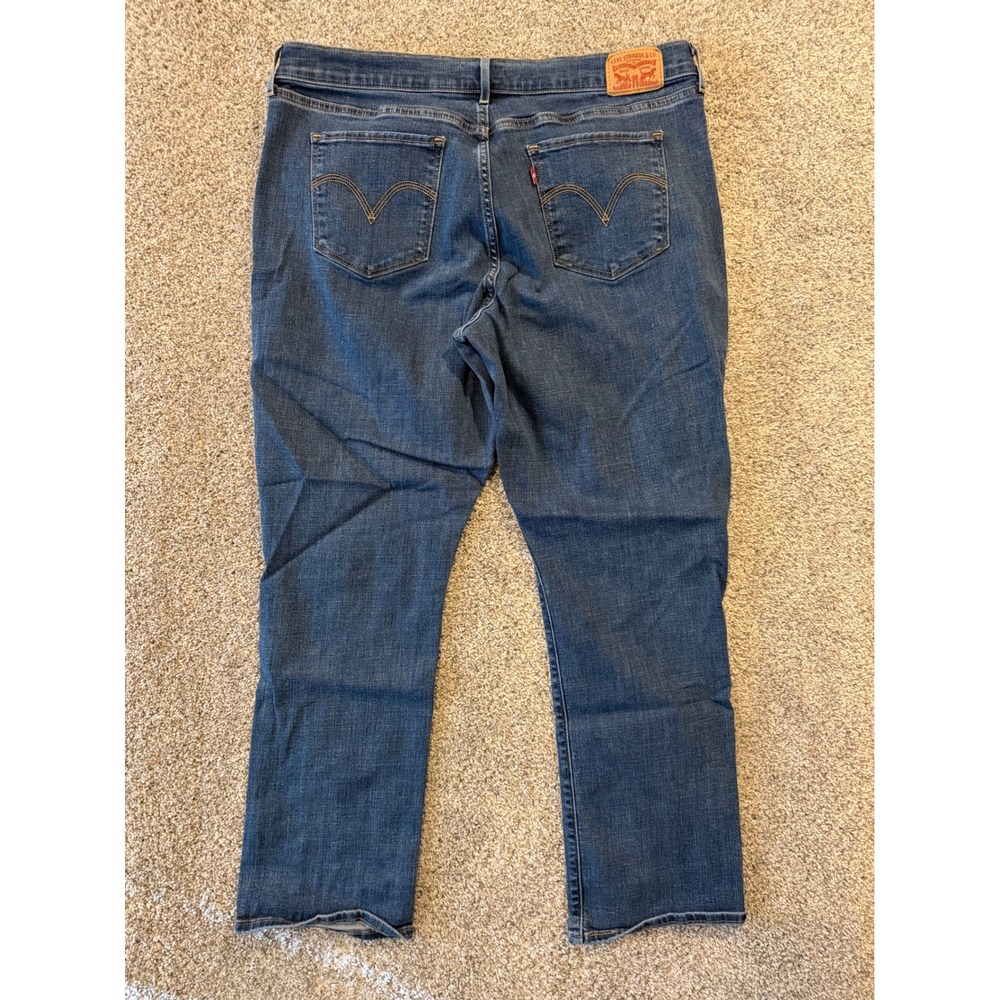 Levi Strauss Jeans Womens 18W* Blue Classic Straight Stretch Dark Wash Denim * - Picture 2 of 11